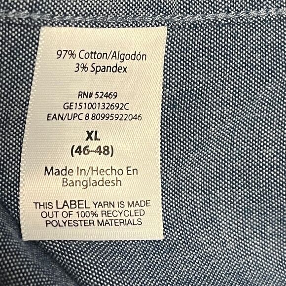 NWT George Blue Chambray Shirt Short Sleeve Sz XL ( 46-48 ) - Picture 4 of 7